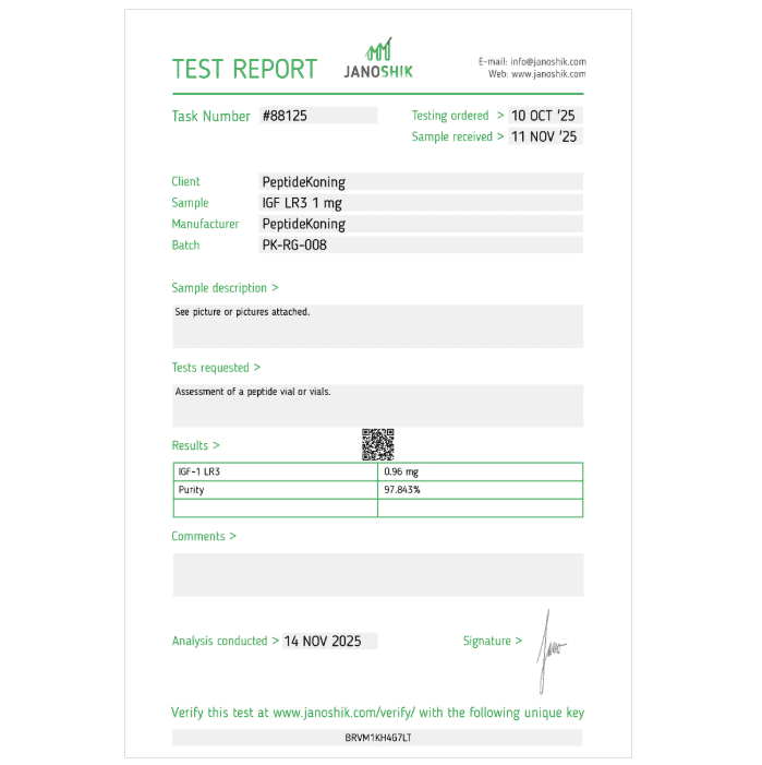 IGF-1 LR3 test report 1