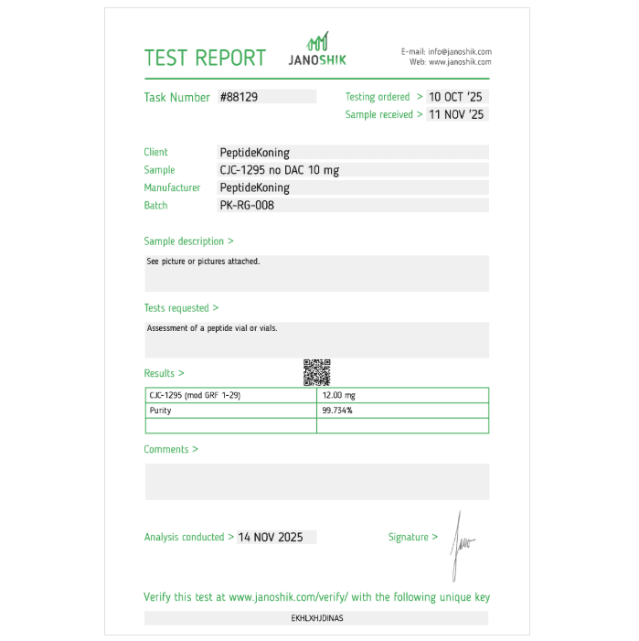CJC 1295 without DAC test report 1