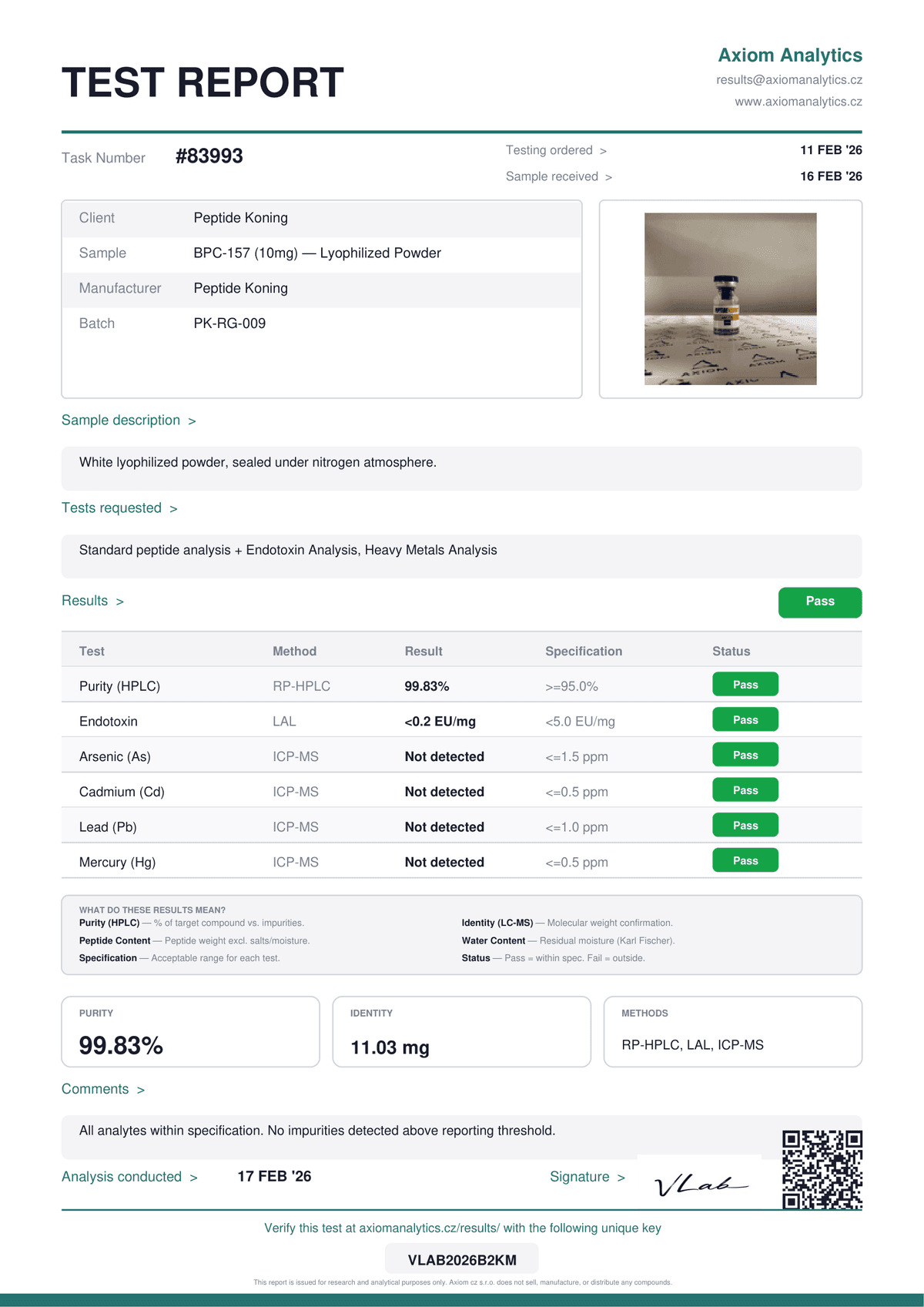 BPC-157 10mg report 1